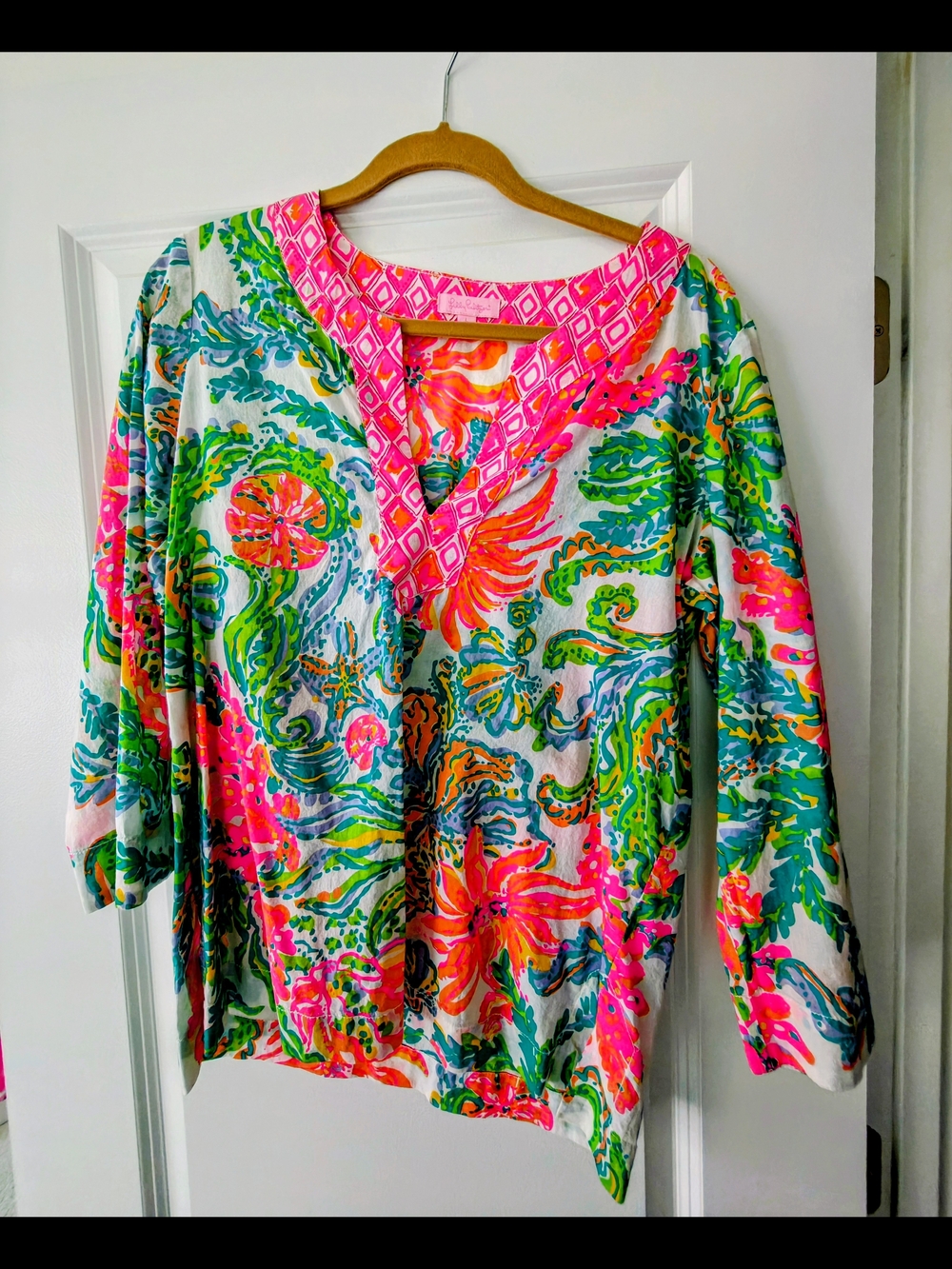 Lilly Pulitzer Pink, Orange & Green Floral Tunic
